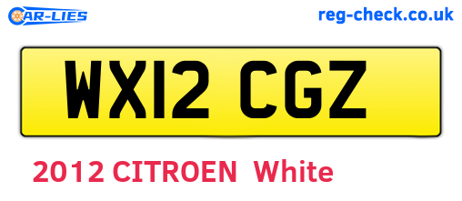 WX12CGZ are the vehicle registration plates.