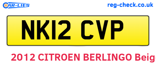 NK12CVP are the vehicle registration plates.