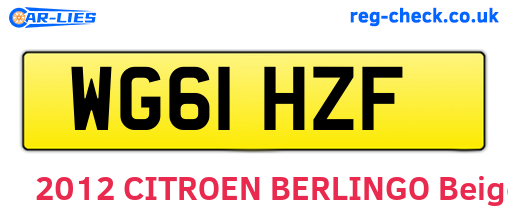 WG61HZF are the vehicle registration plates.