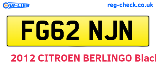 FG62NJN are the vehicle registration plates.