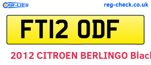 FT12ODF are the vehicle registration plates.