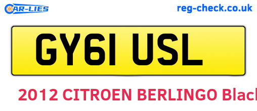 GY61USL are the vehicle registration plates.