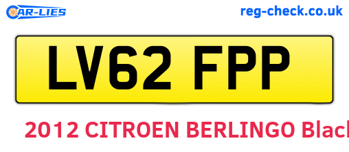 LV62FPP are the vehicle registration plates.