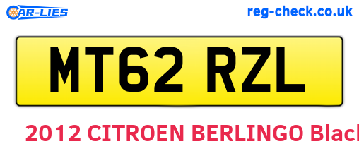 MT62RZL are the vehicle registration plates.