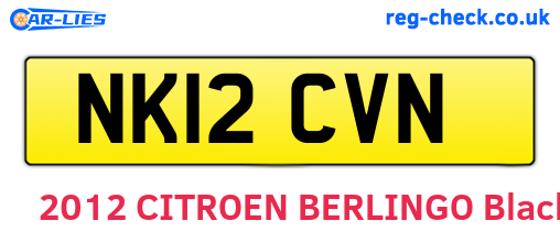 NK12CVN are the vehicle registration plates.