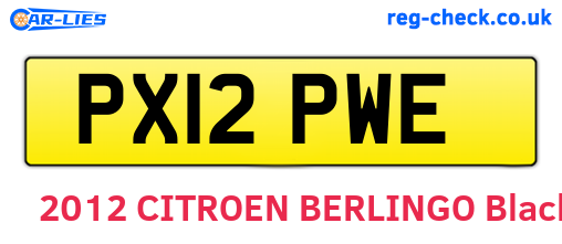 PX12PWE are the vehicle registration plates.
