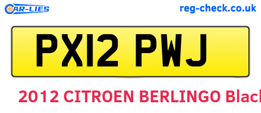PX12PWJ are the vehicle registration plates.