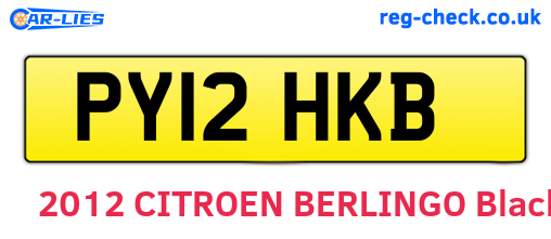PY12HKB are the vehicle registration plates.