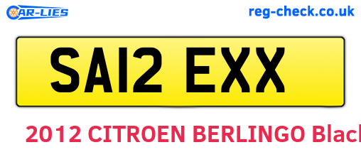 SA12EXX are the vehicle registration plates.