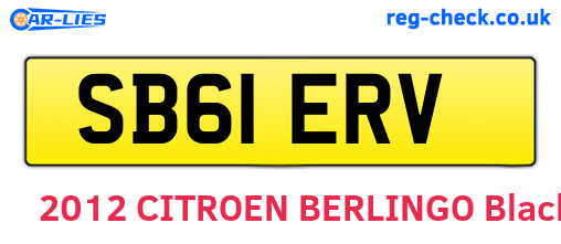 SB61ERV are the vehicle registration plates.
