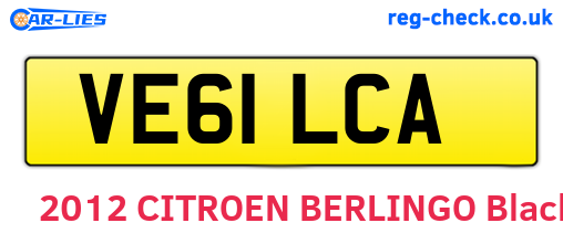 VE61LCA are the vehicle registration plates.
