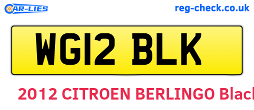 WG12BLK are the vehicle registration plates.