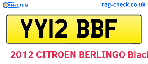 YY12BBF are the vehicle registration plates.