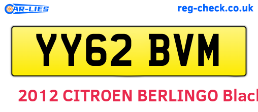 YY62BVM are the vehicle registration plates.