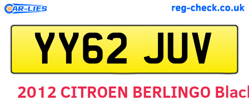 YY62JUV are the vehicle registration plates.