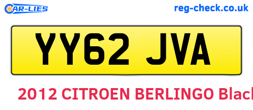 YY62JVA are the vehicle registration plates.
