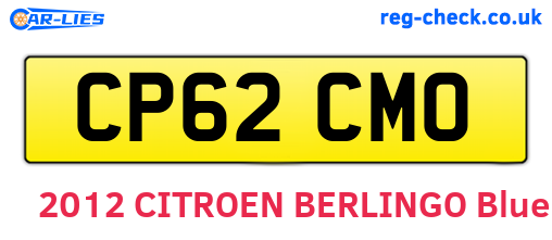 CP62CMO are the vehicle registration plates.