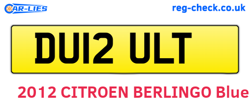DU12ULT are the vehicle registration plates.