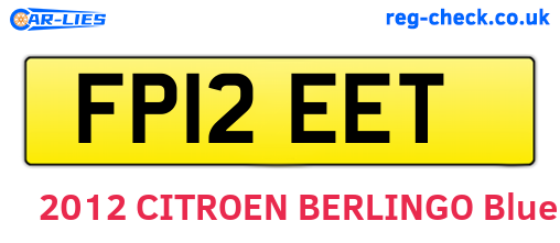 FP12EET are the vehicle registration plates.