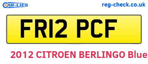 FR12PCF are the vehicle registration plates.