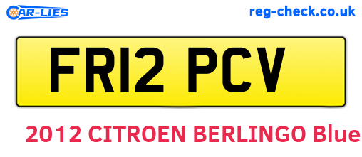 FR12PCV are the vehicle registration plates.