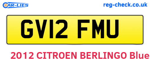GV12FMU are the vehicle registration plates.