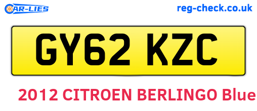 GY62KZC are the vehicle registration plates.