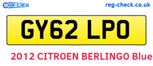 GY62LPO are the vehicle registration plates.