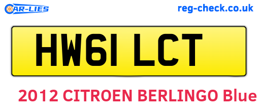 HW61LCT are the vehicle registration plates.