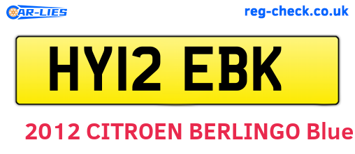 HY12EBK are the vehicle registration plates.