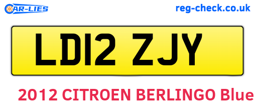 LD12ZJY are the vehicle registration plates.