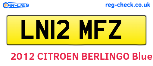 LN12MFZ are the vehicle registration plates.