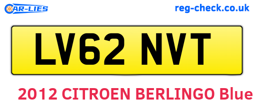 LV62NVT are the vehicle registration plates.