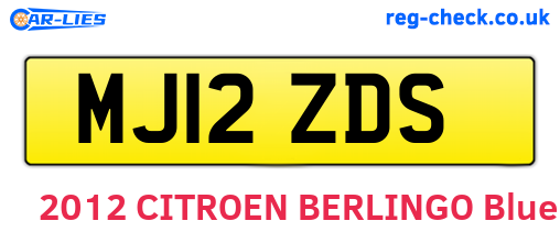 MJ12ZDS are the vehicle registration plates.