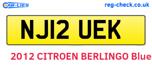 NJ12UEK are the vehicle registration plates.