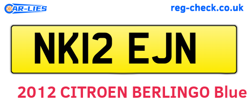 NK12EJN are the vehicle registration plates.