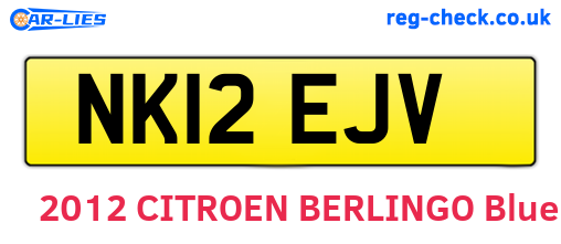 NK12EJV are the vehicle registration plates.