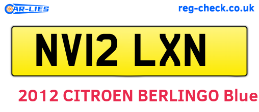 NV12LXN are the vehicle registration plates.