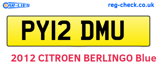 PY12DMU are the vehicle registration plates.
