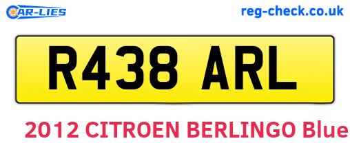 R438ARL are the vehicle registration plates.