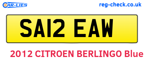 SA12EAW are the vehicle registration plates.