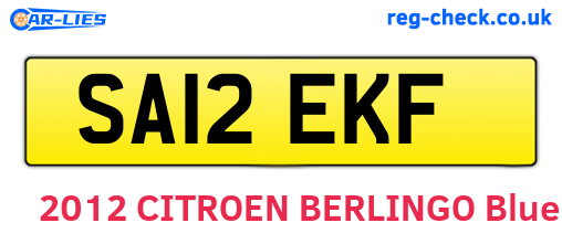 SA12EKF are the vehicle registration plates.