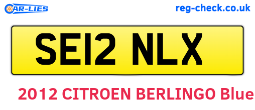 SE12NLX are the vehicle registration plates.