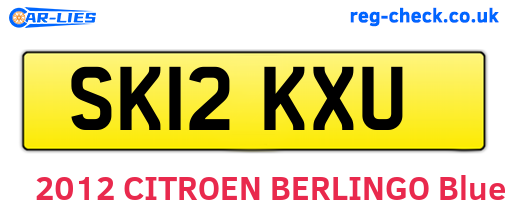 SK12KXU are the vehicle registration plates.