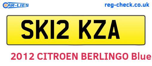 SK12KZA are the vehicle registration plates.