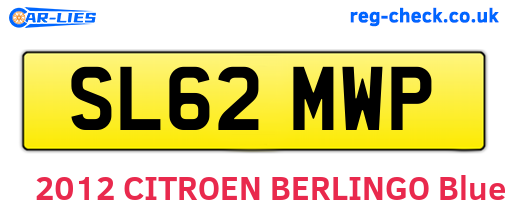 SL62MWP are the vehicle registration plates.