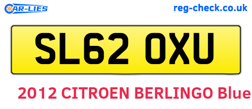 SL62OXU are the vehicle registration plates.