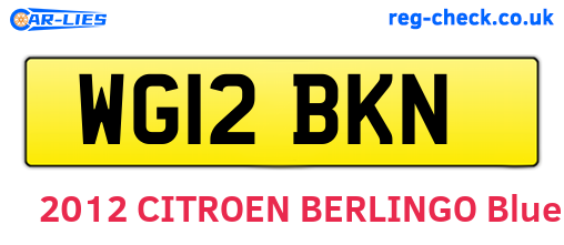 WG12BKN are the vehicle registration plates.