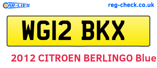 WG12BKX are the vehicle registration plates.