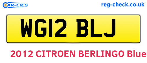 WG12BLJ are the vehicle registration plates.